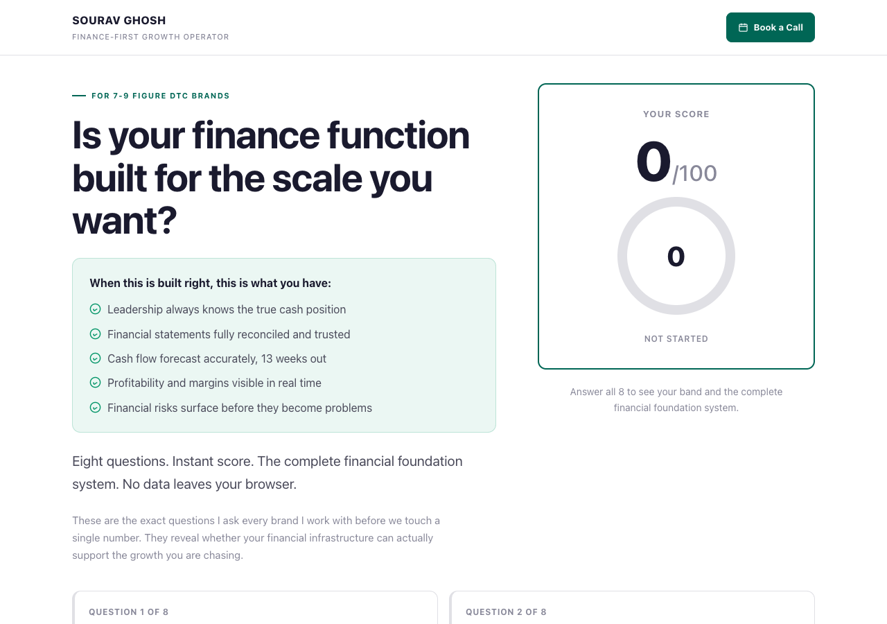 Finance Foundation Diagnostic Preview